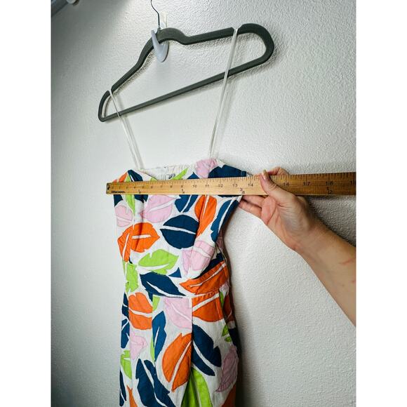 The Odells Ellie Multi-Color Leaf Print Bustier Jumpsuit  2 - Picture 14 of 16